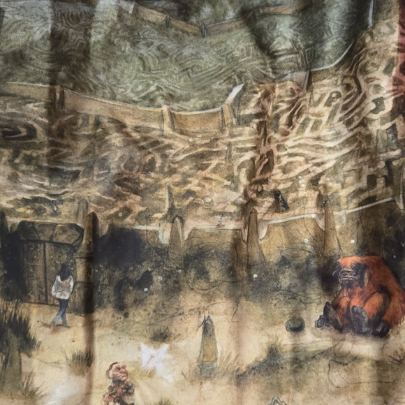 Labyrinth Renaissance Artwork Dress - Micheline Pitt SZ Large - Picture 2 of 3